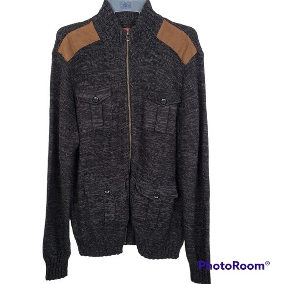 Guess Mens Full Zip 4 Pocket Sweater/Jacket Size Large - Picture 1 of 6